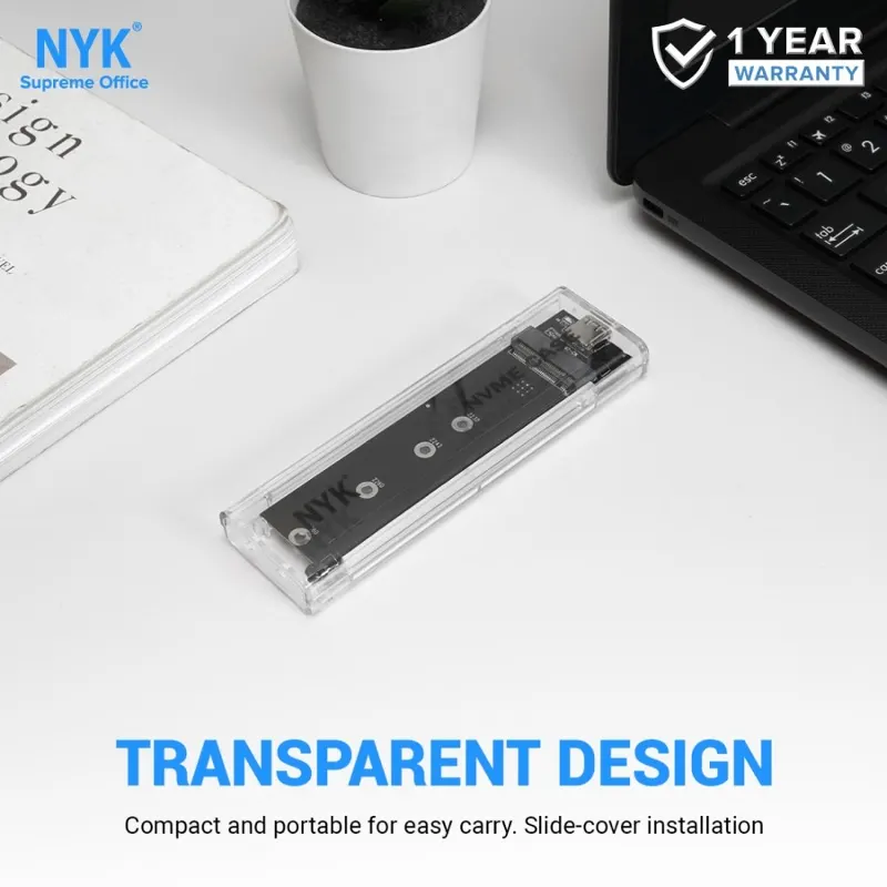 Case SSD M2 NVME External Transparant NYK