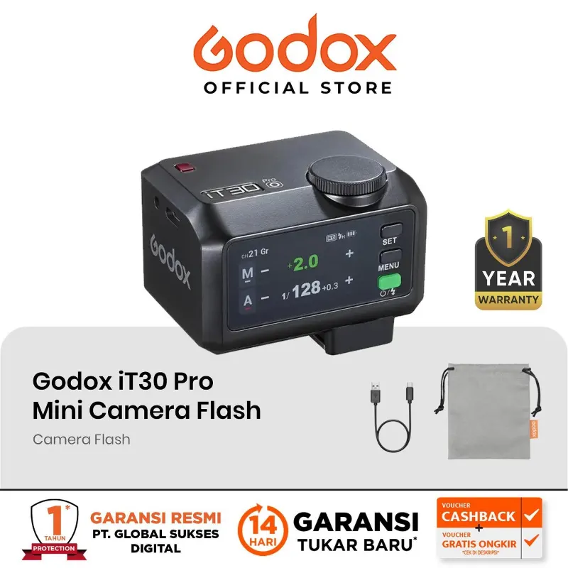 Godox iT30 Pro Mini iFlash Camera Flash Black iT30Pro