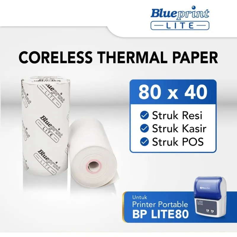 PAPER THERMAL BLUEPRINT 80x40 LITE / 80x40 OIL RESISTANT